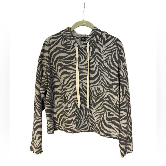 La La Land Creative Co. Women's Long Sleeve Zebra Print Hoodie Medium NWT - Picture 2 of 6